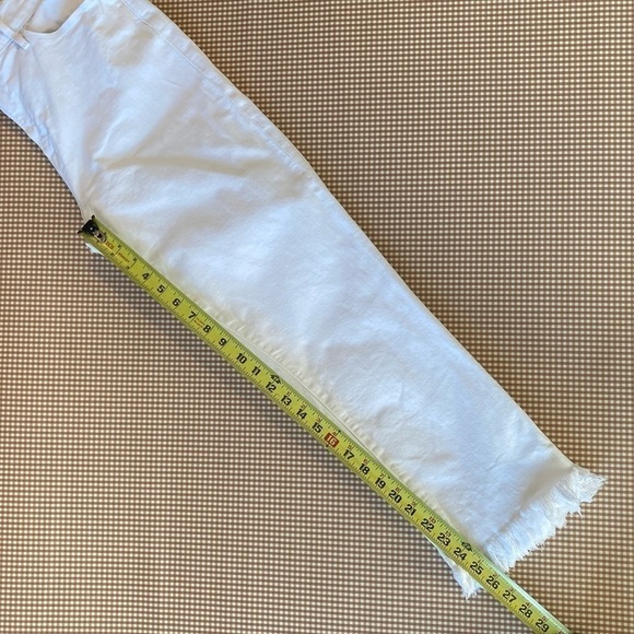 FRAME Le High Straight Blanc white jeans raw hem. Size 32 - Picture 11 of 16